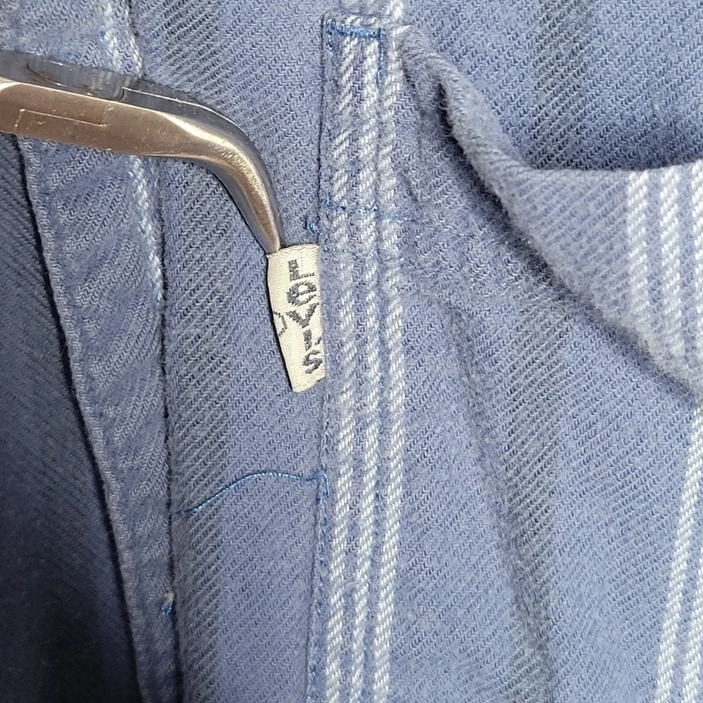 Vintage 90s Levi’s Shirt Mens Utility Striped Button Up Shirt White Tab Size XXL